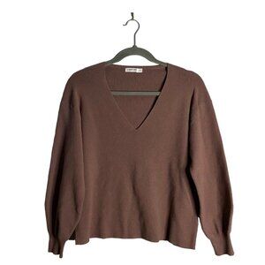Reitmans Women's Mauve Balloon Sleeve V-Neck Sweater